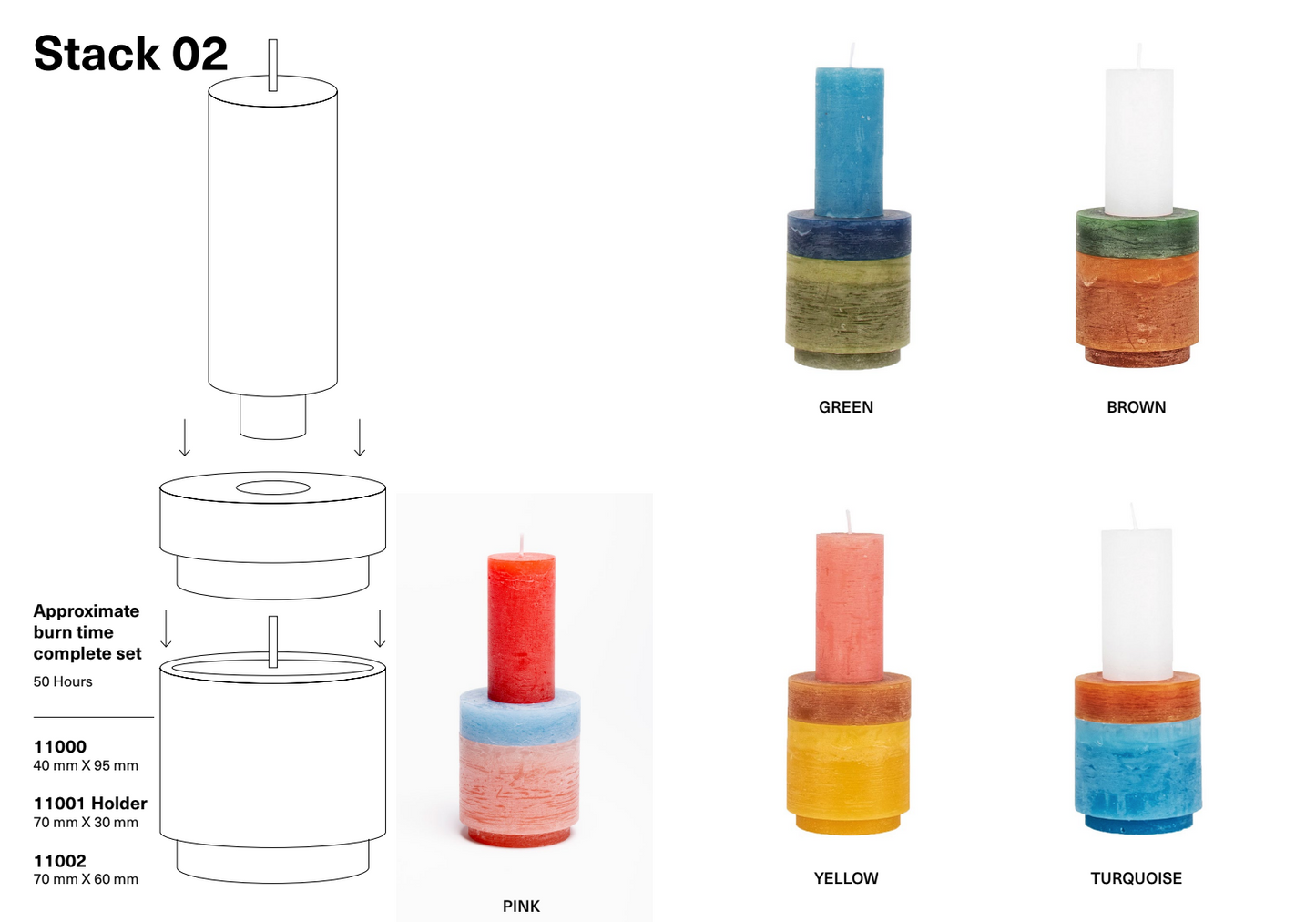 CANDL STACK 02 (RED & PINK)