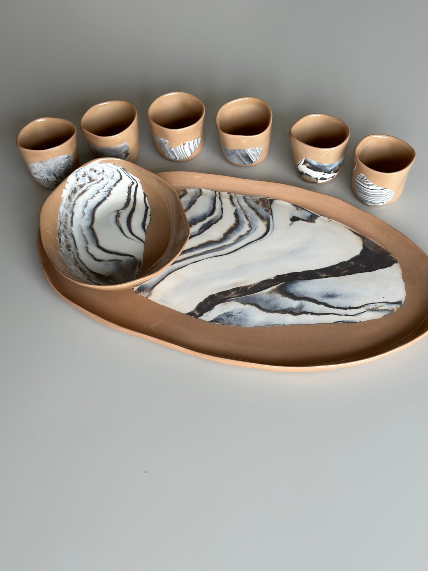 RED CLAY TRAY SET