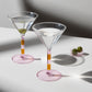 STRIPED MARTINI GLASS (PINK/AMBER)