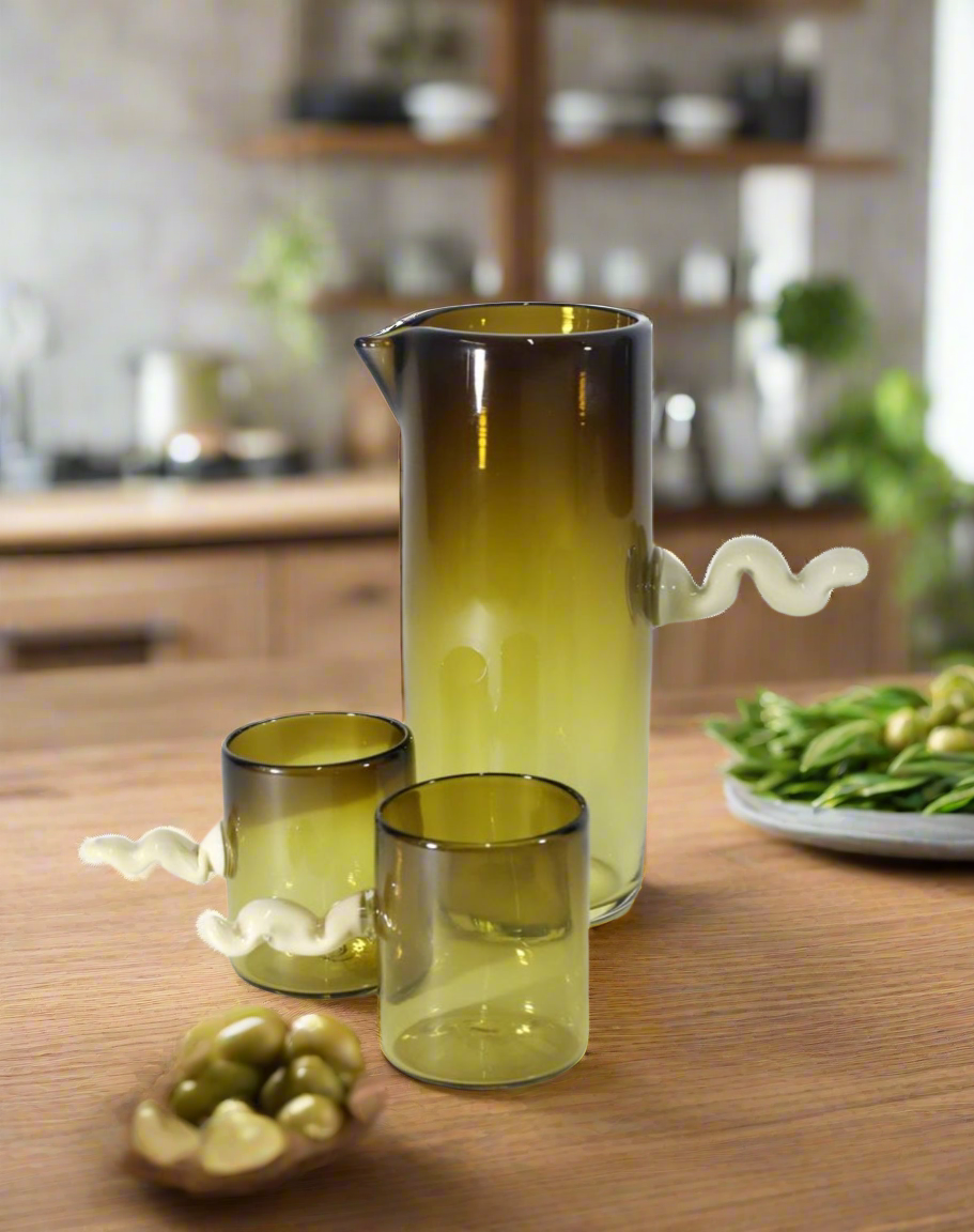 WIGGLE CARAFE (SMOKE/CREAM)