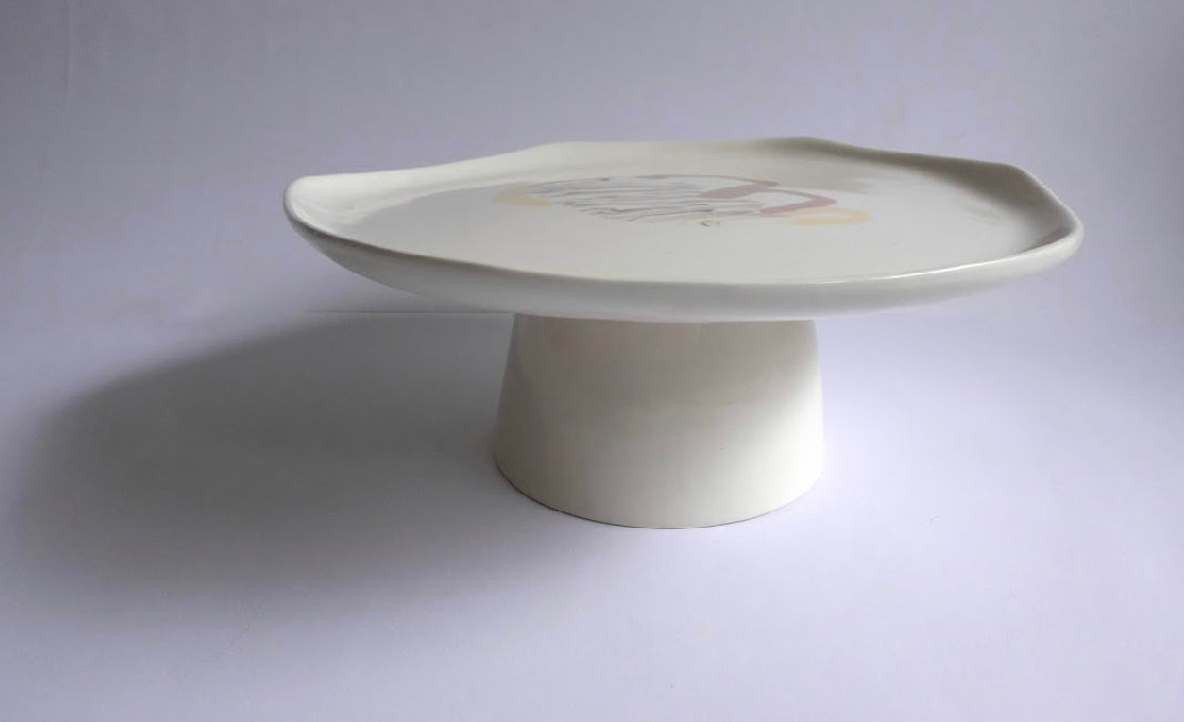 WHITE CLAY CAKE STAND